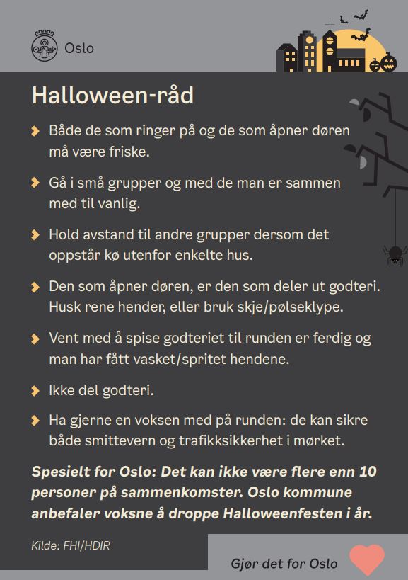 Halloween-råd fra Oslo kommune